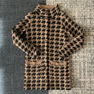 Madewell wool houndstooth cardigan coat
